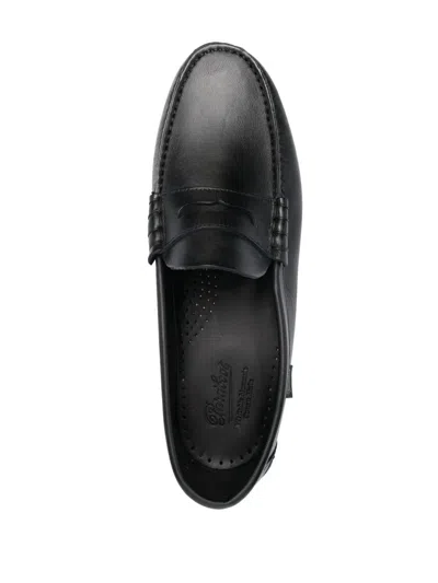 Paraboot Coraux Smooth Leather Penny Loafers In Black