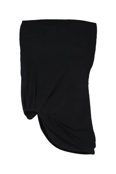 Jacquemus Draped Square Neckline Top In Black