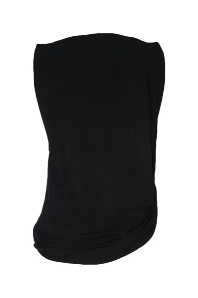 Jacquemus Draped Square Neckline Top In Black