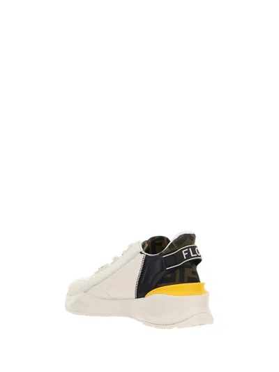 Fendi Flow Sneaker With Distinctive Monogram Accents In White