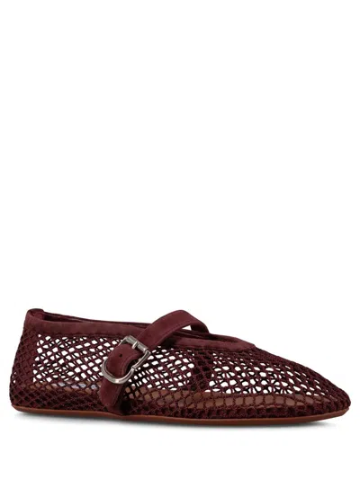 Alaïa Maroon Slip On Ballet Flats In Red