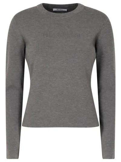 Max Mara Long-sleeved Fitted Top Clothing In Gray