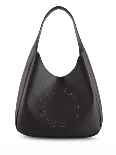 Stella Mccartney Logo Slouchy Hobo Tote Bags In Gray