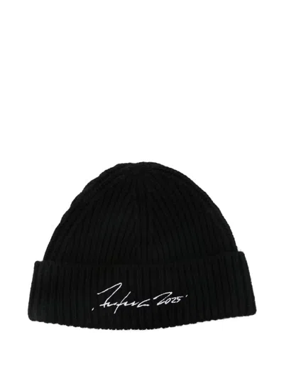 Kenzo Ribbed Signature Beanie In Black