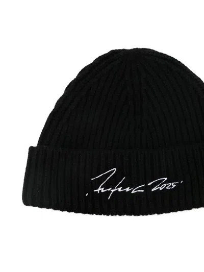 Kenzo Ribbed Signature Beanie In Black