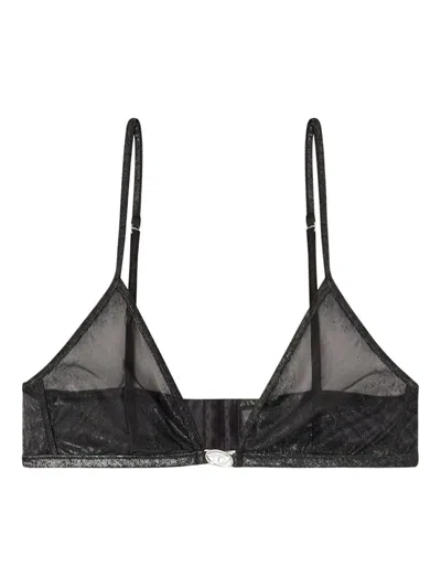 Diesel Glitter-effect Triangle Bra In Black