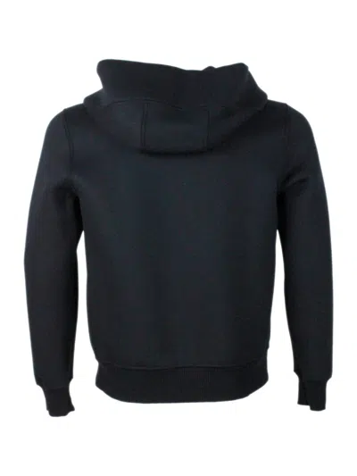Kiton Tech Fabric Sweatshirt In Blue