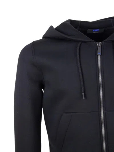 Kiton Tech Fabric Sweatshirt In Blue