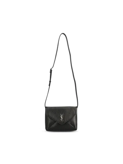 Saint Laurent Men Cassandra Envelope Messenger Bag In Black