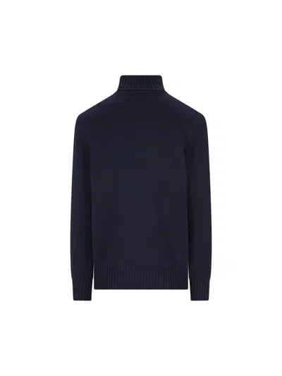 Givenchy Ribbed Turtleneck Jumper Cuffs Hem In Blue