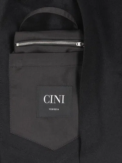 Cini Patch-pocket Hooded Coat In Brown