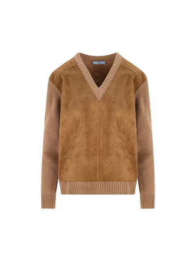 Prada Wool-and-cashmere-blend Sweater In Multi