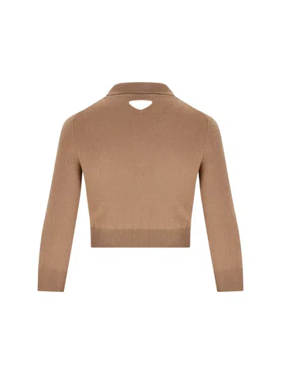 Prada Womens Brown Short-sleeve Cashmere Polo Jumper In Brown