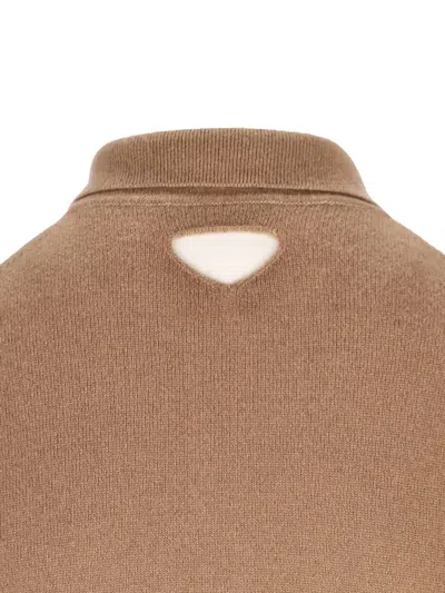 Prada Womens Brown Short-sleeve Cashmere Polo Jumper In Brown