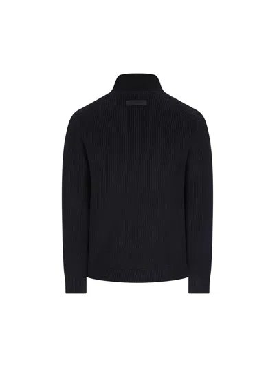 Zegna Panelled Zip-up Cardigan In Multi