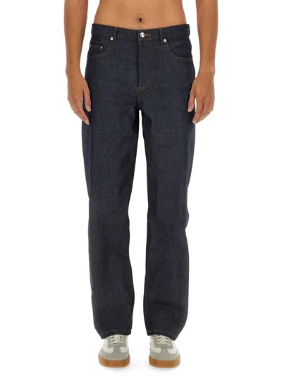 Apc A.p.c. Mens Martin Stonewashed Black Denim Jeans In Blue