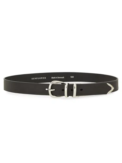 Sunflower Leather Belt In Black