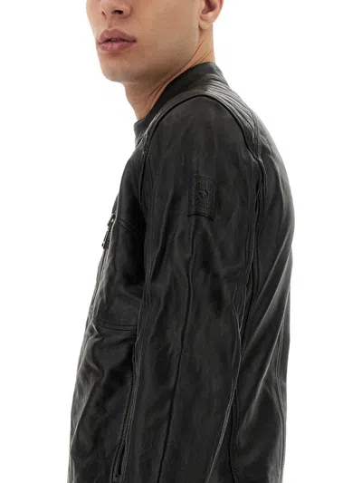 Belstaff Lambskin V Racer Jacket In Black