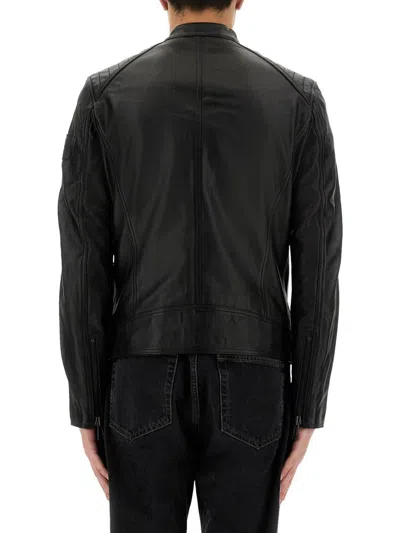 Belstaff Lambskin V Racer Jacket In Black