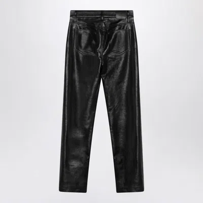 Anine Bing Bruno Pants In Black Regenerated Leather In Black