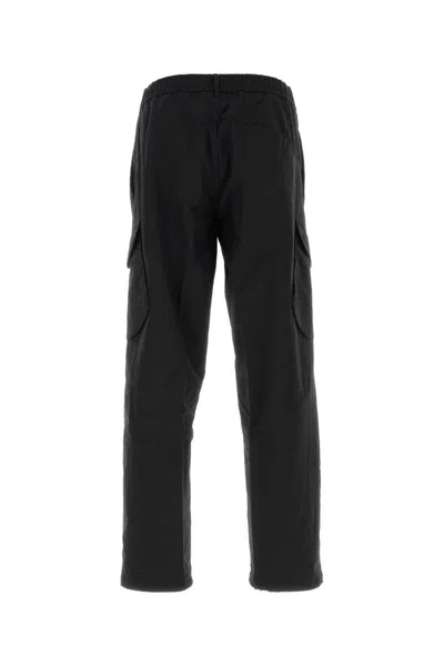 Herno Elastic Waistband Cargo Trousers With Side Pockets In Black