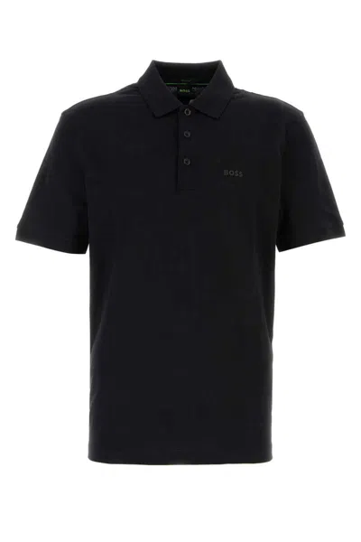Hugo Boss Paddy Polo Shirt With Drop-needle Stitching In Black