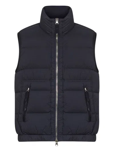 Stone Island Black Lightweight Stretch Nylon Fabric Padded Vest In Black