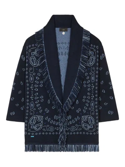 Alanui Jacquard Bandana Cardigan Clothing In Black