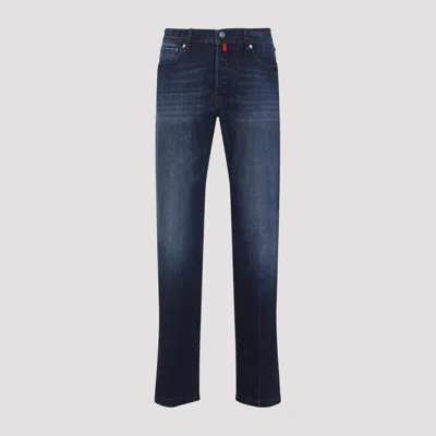 Kiton Tailored Blue Trousers In Cotton Blend