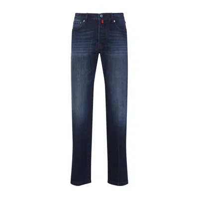 Kiton Tailored Blue Trousers In Cotton Blend