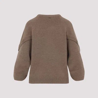Max Mara Virgin Wool Cashmere Blend Sweater In Brown