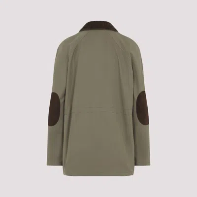 Moschino Cotton Jacket Hidden Drawstring In Green