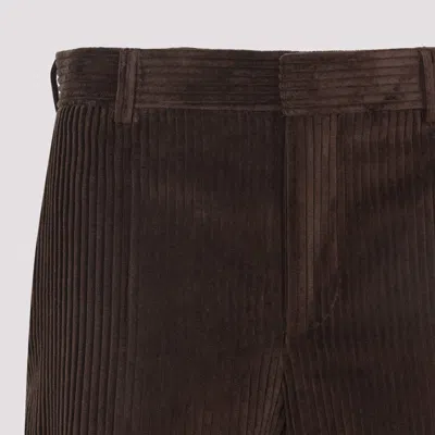 Moschino Corduroy Ribbed Trousers Rolled Hem In Brown