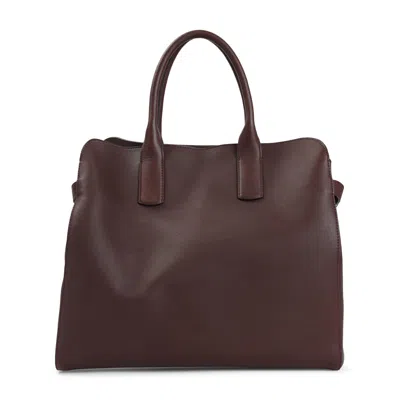 Giorgio Armani Calf Leather Expandable Shoulder Bag In Brown