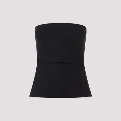 Rick Owens Women's Stretch Denim Bustier Top In Black