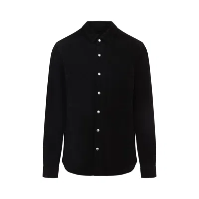 Rick Owens Melton Outershirt In Black