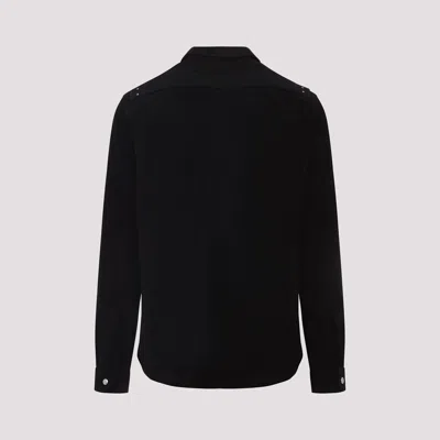 Rick Owens Melton Outershirt In Black