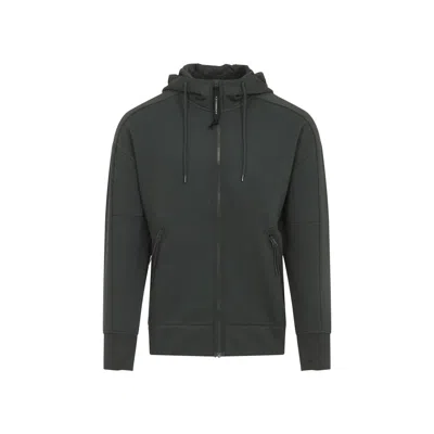 C.p. Company Structured Black Hoodie With Integrated Goggles In Gray