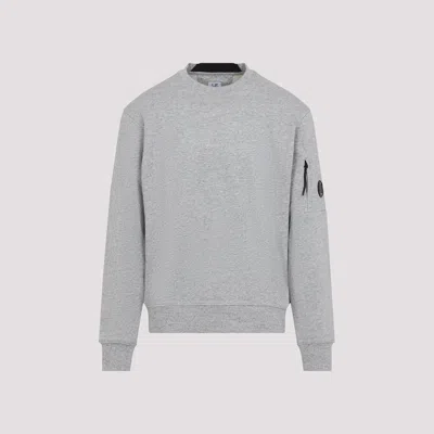 C.p. Company Long-sleeve Crewneck Shirt With Zippered Pocket Detail In Gray