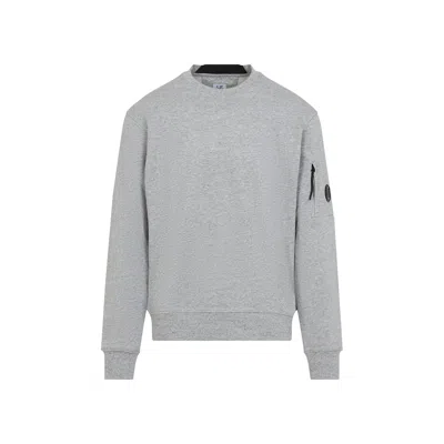 C.p. Company Long-sleeve Crewneck Shirt With Zippered Pocket Detail In Gray
