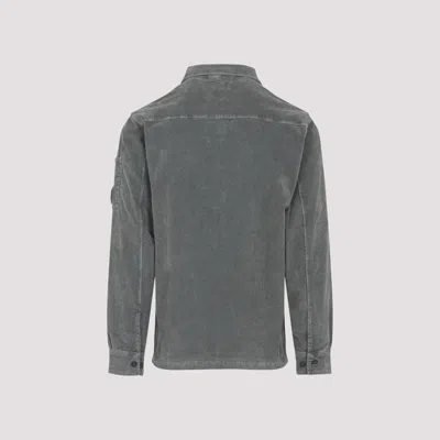 C.p. Company Structured Grey Jacket With Button-up Front And Signature Lens Detail In Gray