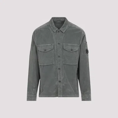 C.p. Company Structured Grey Jacket With Button-up Front And Signature Lens Detail In Gray
