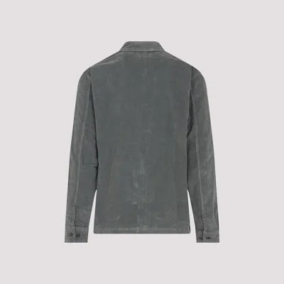 C.p. Company Structured Grey Jacket With Button-up Front And Signature Lens Detail In Gray