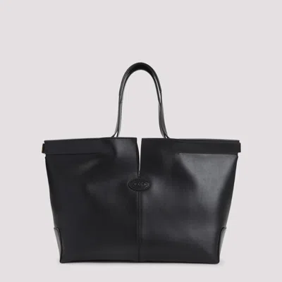 Tod's Di Bag Folio Leather Shopping Bag In Black
