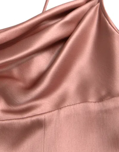 Dolce & Gabbana Pink Silk Spaghetti Straps Long Gown Dress In Pink