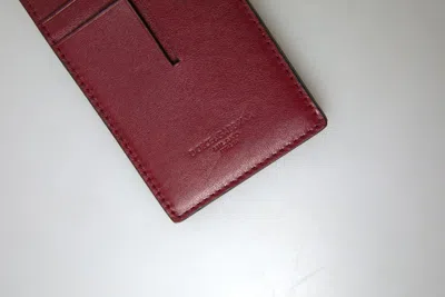 Dolce & Gabbana Red Leather Lanyard Logo Slim Card Holder Men Wallet In Red