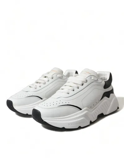 Dolce & Gabbana White Black Low Top Daymaster Sneakers Women's Shoes In Multi