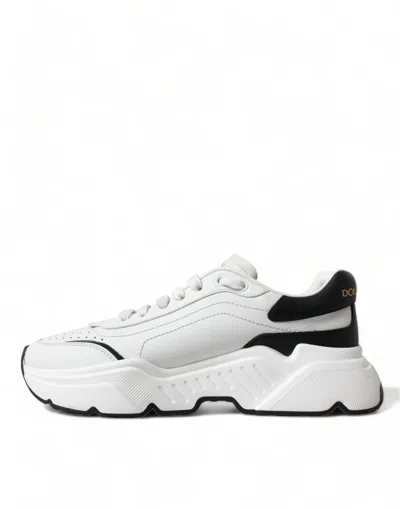Dolce & Gabbana White Black Low Top Daymaster Sneakers Women's Shoes In Multi