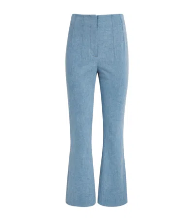 Veronica Beard Flared Hawthorne Trousers In Blue