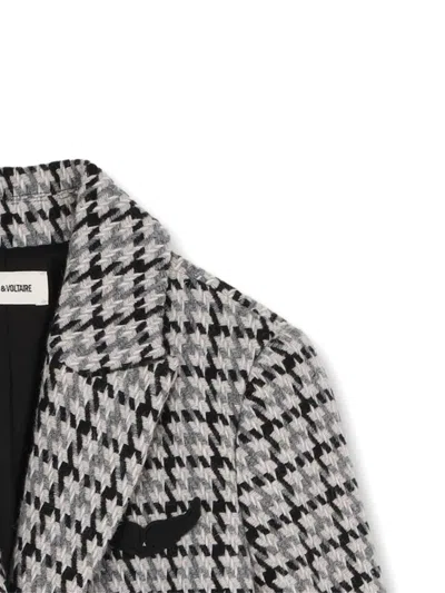 Zadig & Voltaire Houndstooth-patterned Coat In Multi